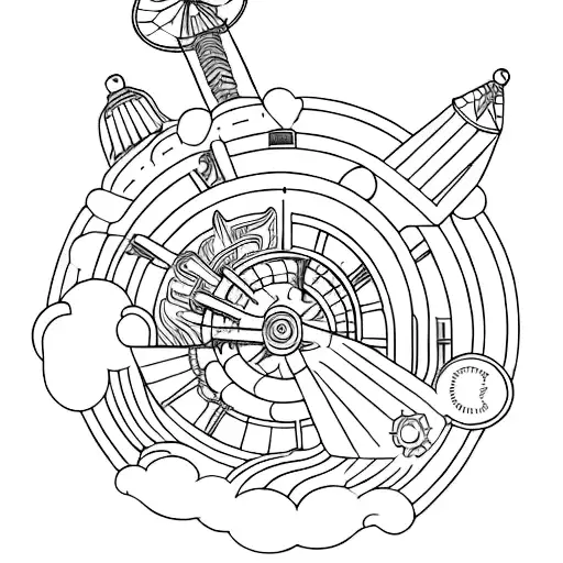 carousel with the word older incoporated tattoo design idea