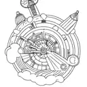 carousel with the word older incoporated tattoo design idea