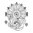 carousel with the word older incoporated tattoo design idea