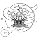 carousel with the word older incoporated tattoo design idea