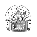 carousel with the word "Older" written on it tattoo design idea