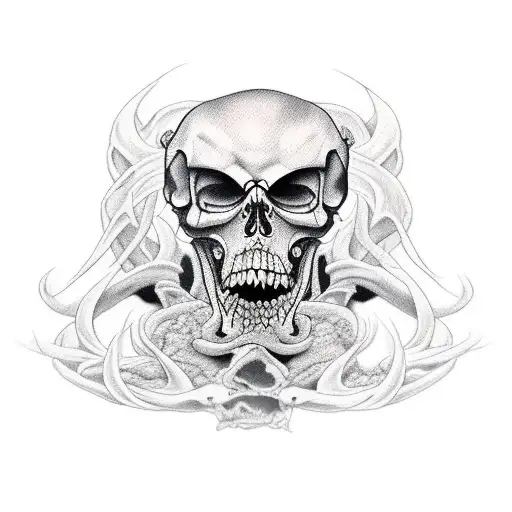 reaper with hell hounds tattoo design idea