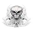 reaper with hell hounds tattoo design idea