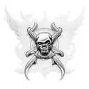 reaper with hell hounds tattoo design idea