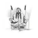 A sketch style tattoo of a preacher delivering a powerful sermon in front of a congregation tattoo design idea