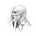 A sketch style tattoo of a preacher delivering a powerful sermon in front of a congregation tattoo design idea