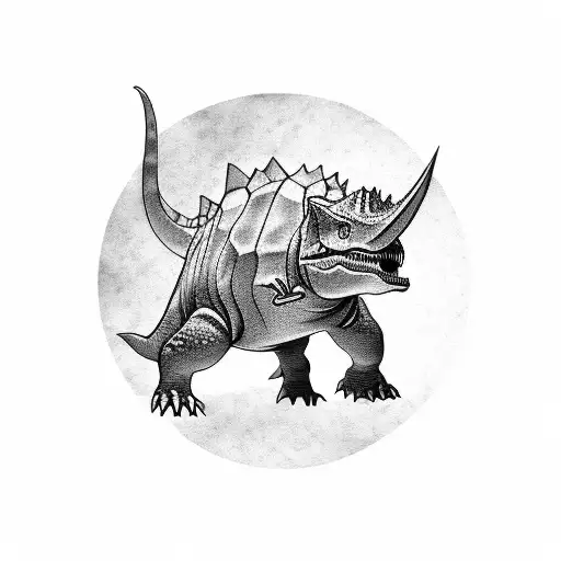 Dinosaur Ankylosaurus tattoo design idea