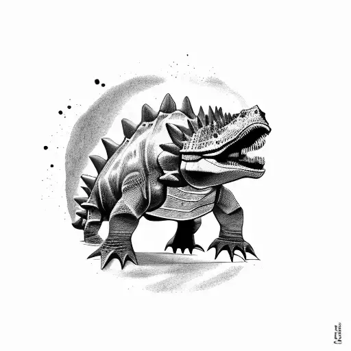 Dinosaur Ankylosaurus tattoo design idea
