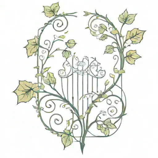 ivy vines shaped like Grécourt Gates tattoo design idea