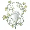ivy vines shaped like Grécourt Gates tattoo design idea