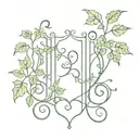 ivy vines shaped like Grécourt Gates tattoo design idea