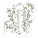 ivy vines shaped like Grécourt Gates tattoo design idea