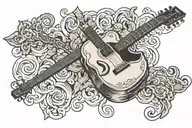 cross guitar tattoo design idea