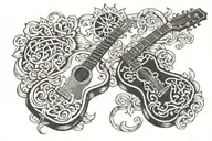 cross guitar tattoo design idea