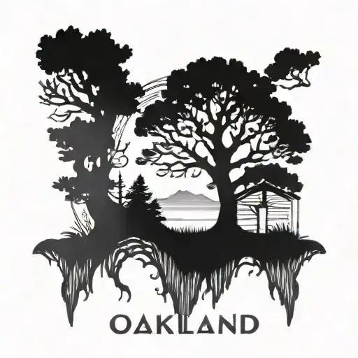 Oakland California tree logo   tattoo design idea