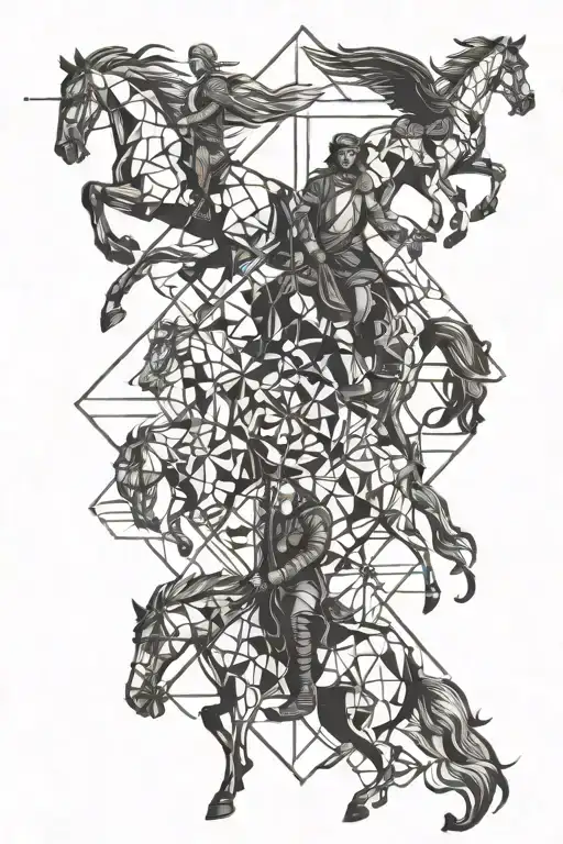 family of 4 horsemen of the apocalypse tattoo design idea