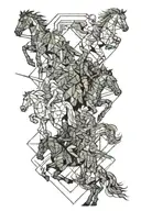 family of 4 horsemen of the apocalypse tattoo design idea