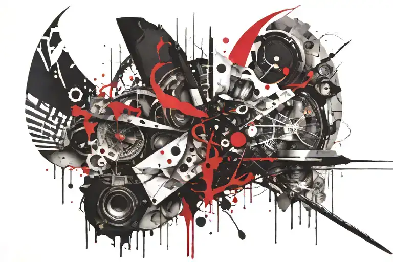 Anxiety depicted as a shadowy tattoo design idea