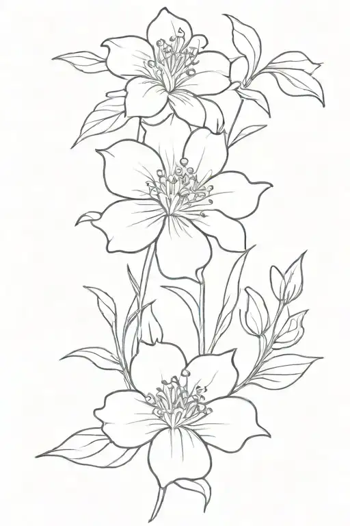 march and june birth flower combined into one  tattoo design idea