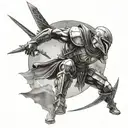 planet Mars and the warrior of Sparta tattoo design idea