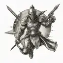 planet Mars and the warrior of Sparta tattoo design idea