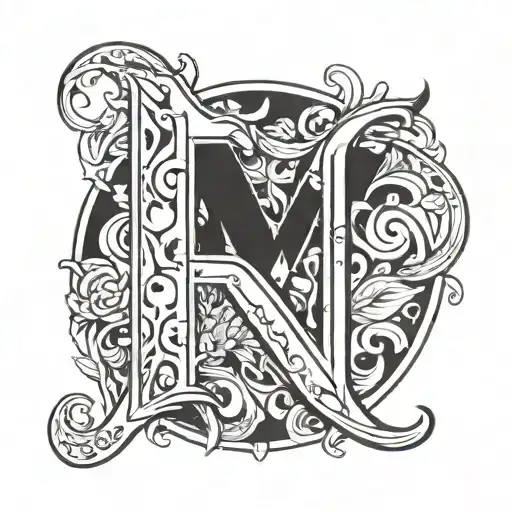 M and R letter tattoo design idea