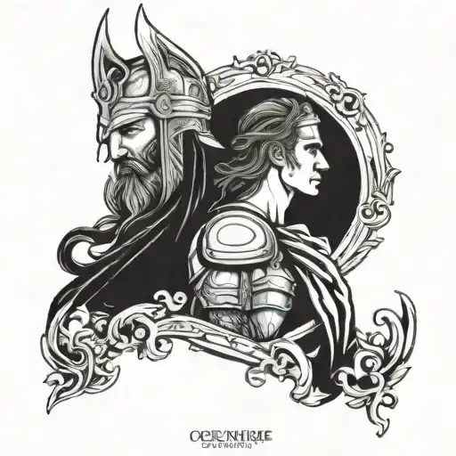 Celine goodness of the moon and king leonidas tattoo design idea