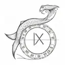 roman numeral date with fish on both sides curling around it tattoo design idea