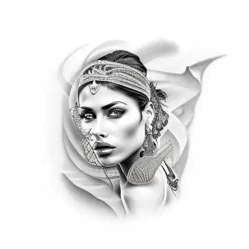 Latina woman  tattoo design idea