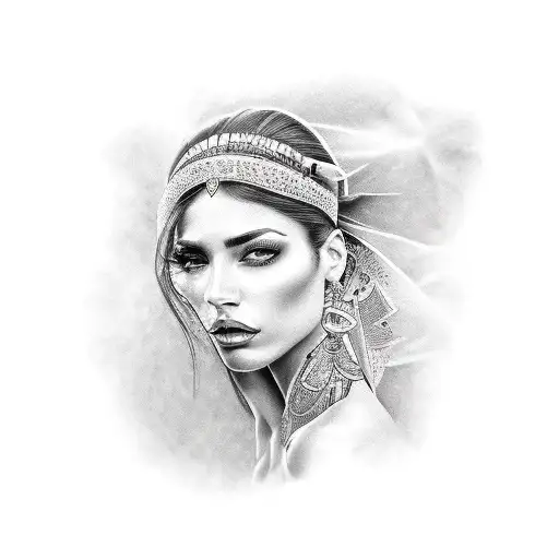 Latina woman  tattoo design idea