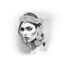 Latina woman  tattoo design idea