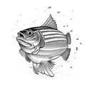 A majestic bass fish jumping out of water tattoo design idea