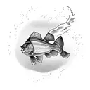 A majestic bass fish jumping out of water tattoo design idea
