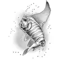 A majestic bass fish jumping out of water tattoo design idea