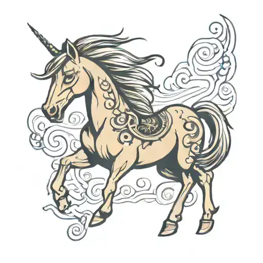 simple mustang tattoo design idea