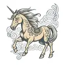 simple mustang tattoo design idea