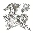 simple mustang tattoo design idea
