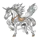 simple mustang tattoo design idea