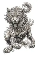 Hati e Skoll chasing tattoo design idea