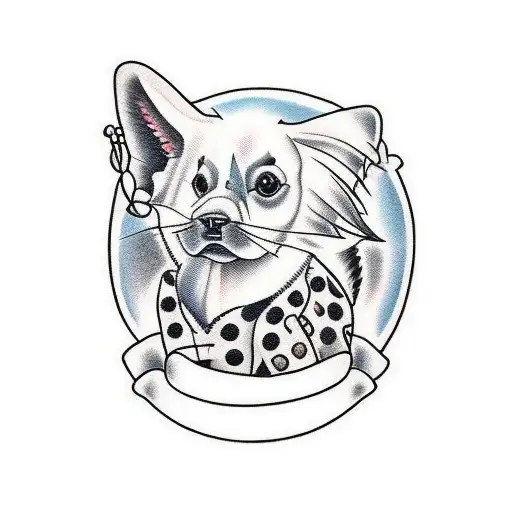 Create a tattoo of a family of animals wearing rockabilly fashion to represent your love for family and unique style tattoo design idea