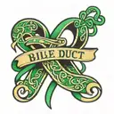 Bile Duct Cancer Ribbon with name and dates tattoo design idea