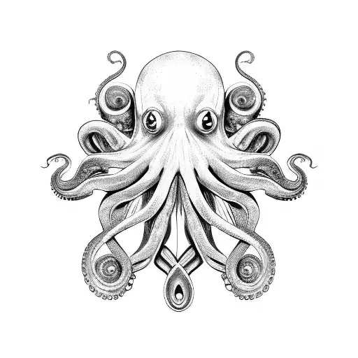 Octopus steampunk tattoo design idea