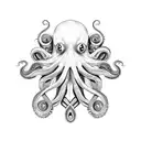 Octopus steampunk tattoo design idea