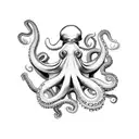 Octopus steampunk tattoo design idea