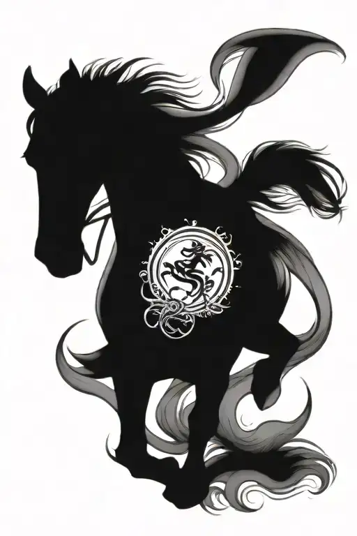 Horse Running with music Christian themed tattoo tattoo design idea