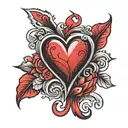 tramp stamp red heart tattoo design idea