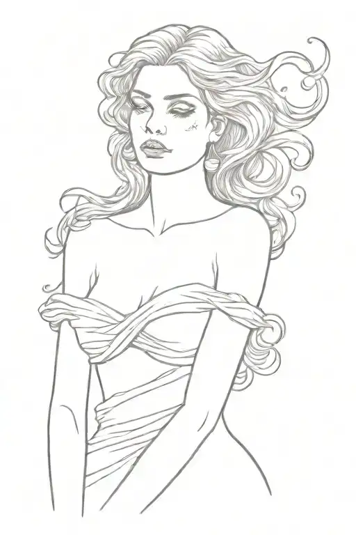 full body Aphrodite realistic beautiful girl shoulder tattoo tattoo design idea