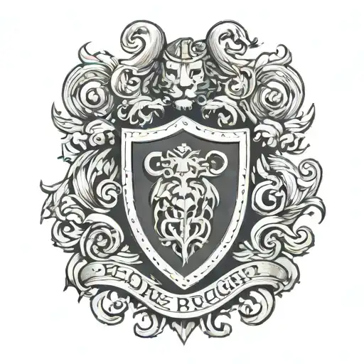 Crest or Shield: A crest or shield with a lion (strength), a rugby ball, and musical notes or a turntable, encapsulating tattoo design idea