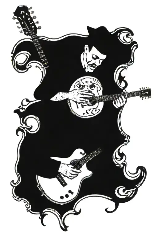 a blues musician selling his soul to the devil tattoo design idea