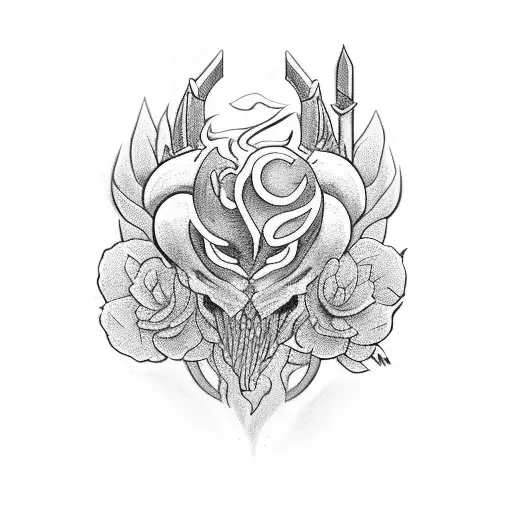 ares with jasmine flower tattoo design idea
